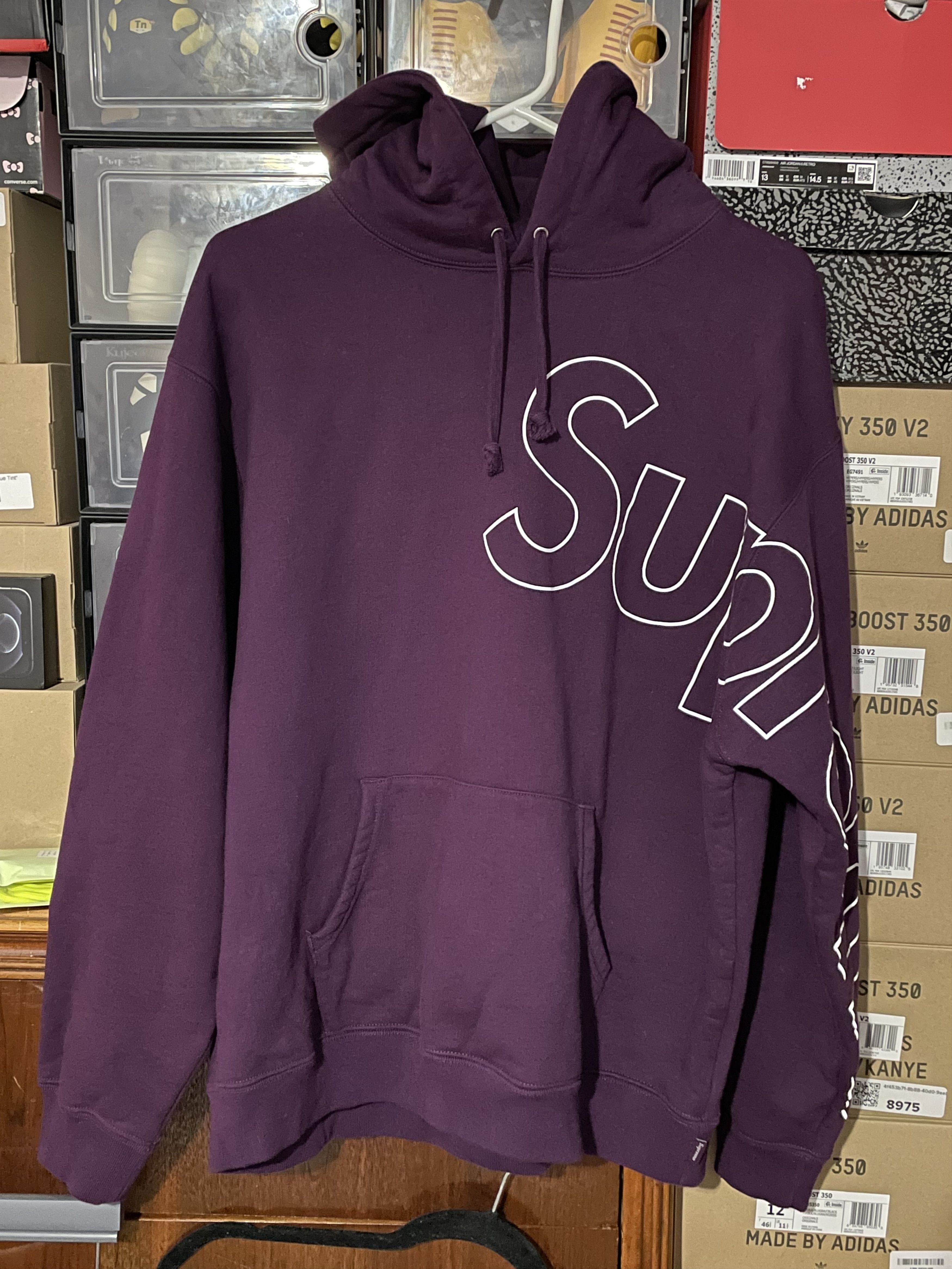 Supreme Supreme Reflective Hooded Sweatshirt Eggplant FW21 Medium Size US M / EU 48-50 / 2 - 1 Thumbnail