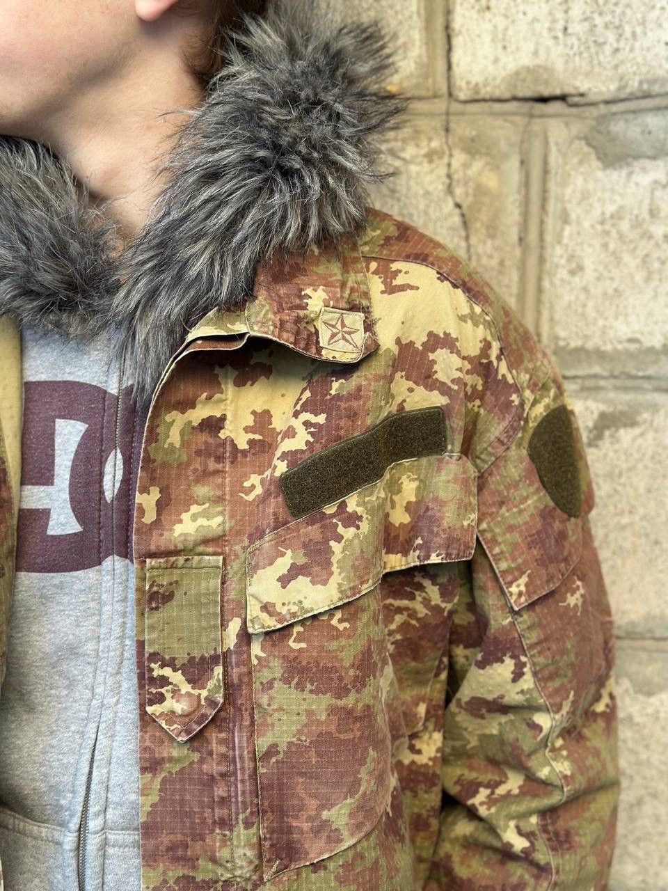 Aeronautica Militare Vintage Italian Army Vegetato Camo Jacket Fur Hood Military Size US M / EU 48-50 / 2 - 7 Thumbnail