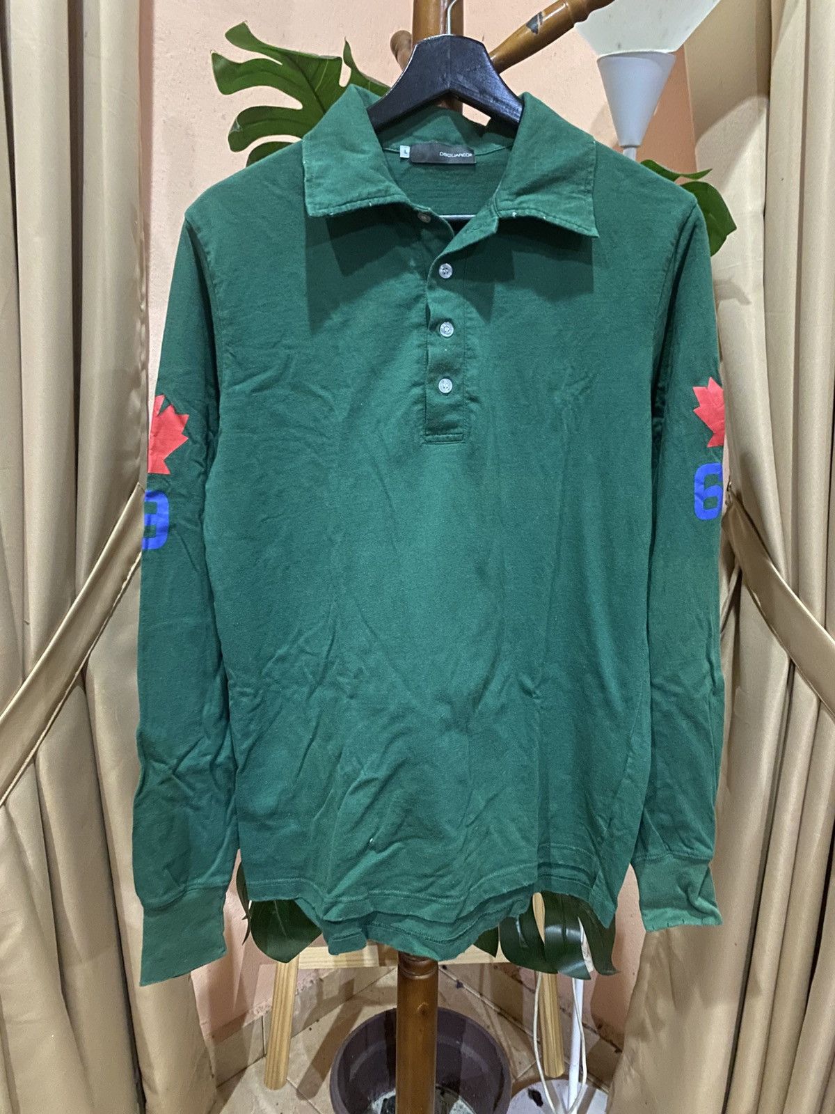 Dsquared² “TWINS WINTER 06” Green Long Sleeve Polo Shirt