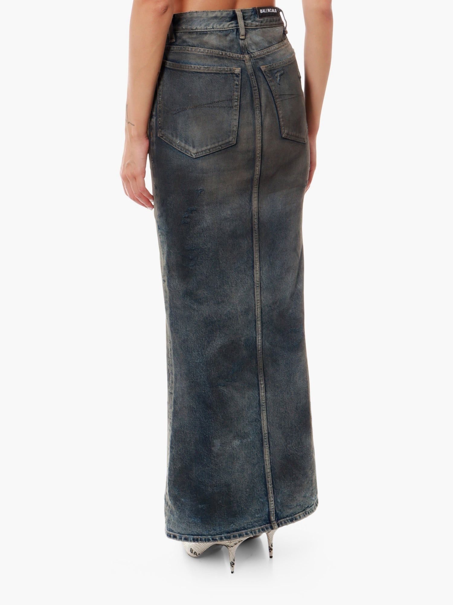 Balenciaga o1y0625 Denim Skirt in Blue Size 26" / US 2 / IT 38 - 4 Thumbnail