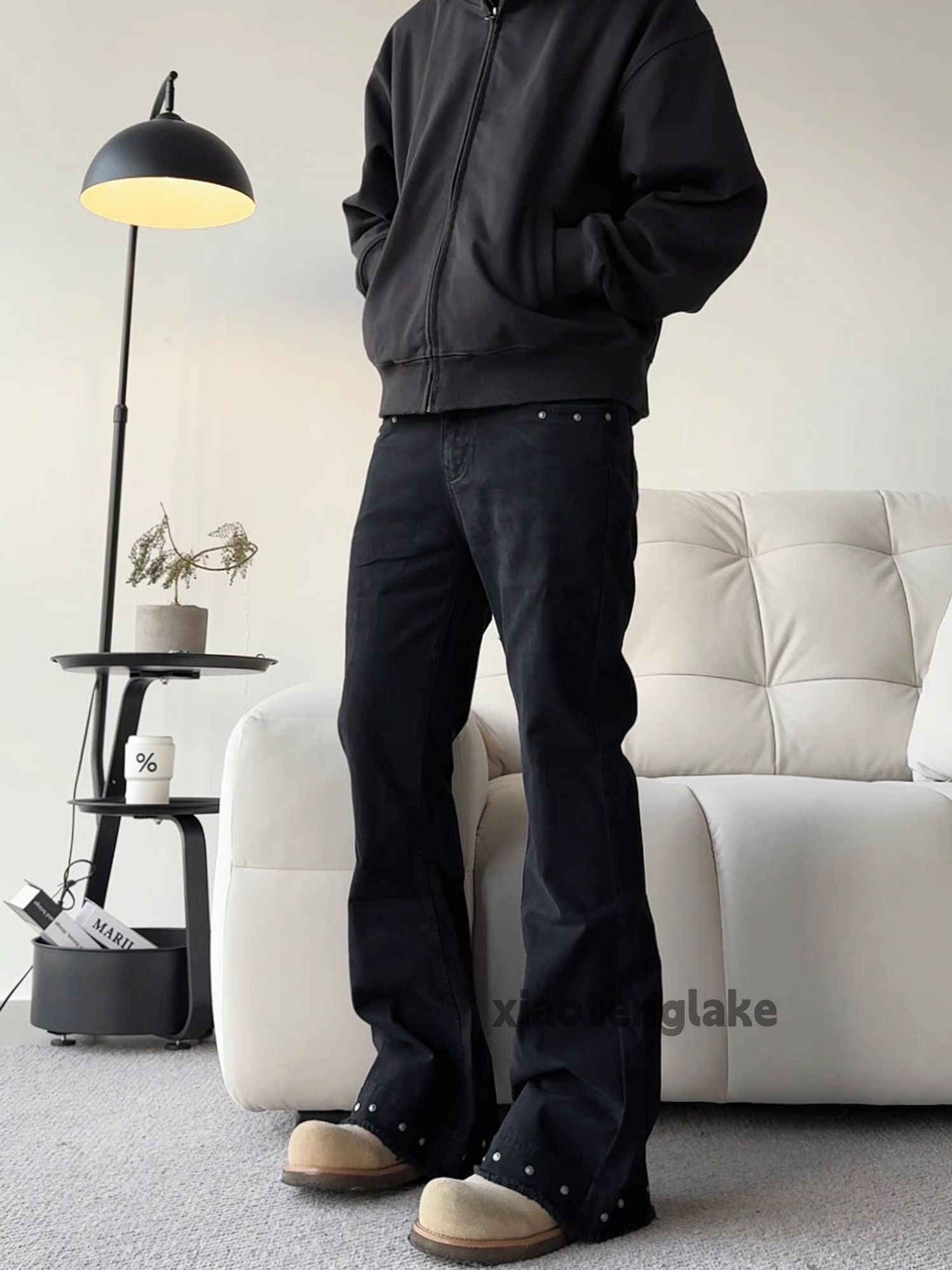 Designer × Jean × Vintage utility punk grunge bootcut flared rivet yuppie jeans Size US 30 / EU 46 - 6 Thumbnail