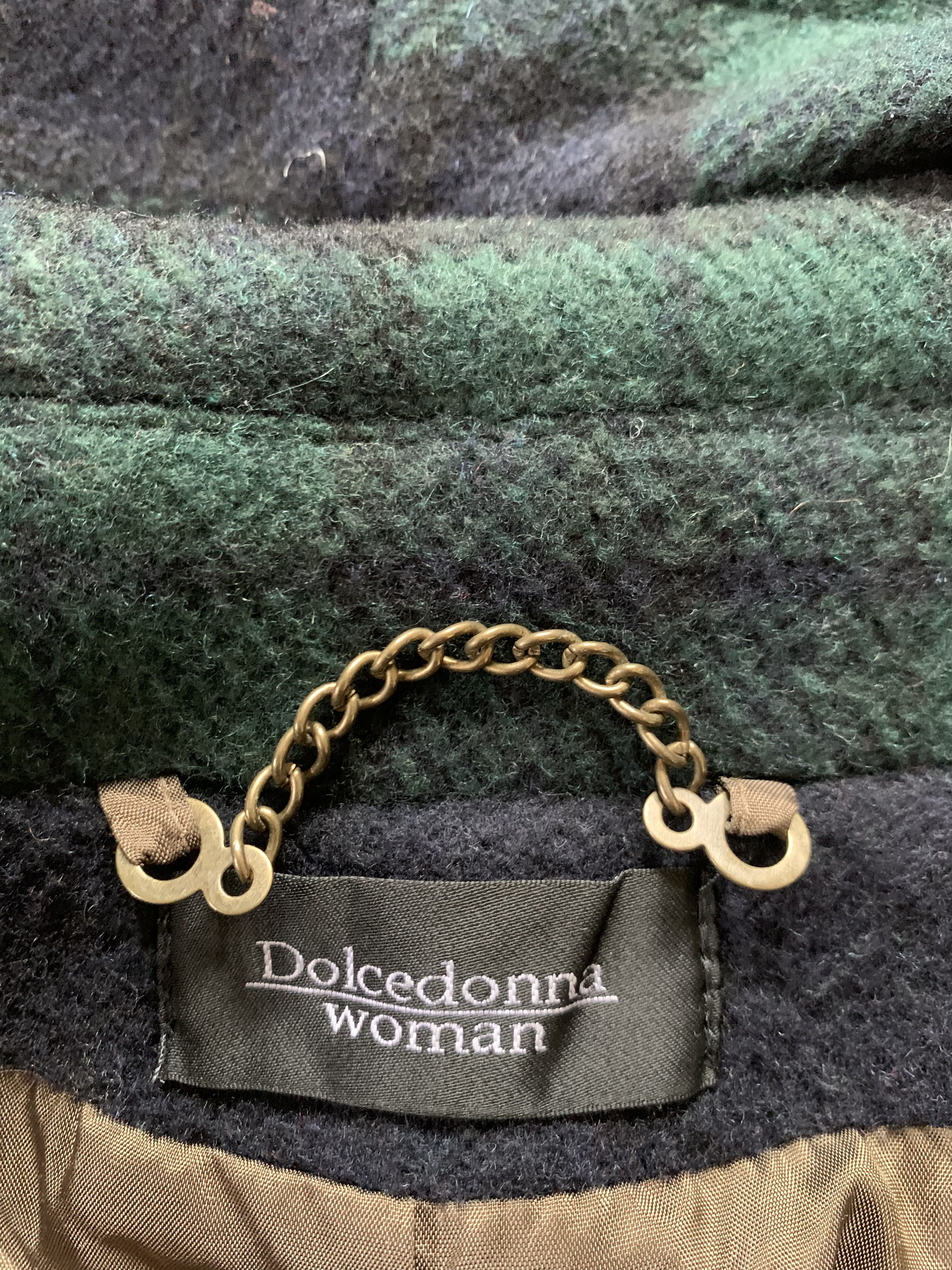 Designer × Vintage Dolcedonna Women's Hood Plaid Wool Coat Size L / US 10 / IT 46 - 7 Thumbnail