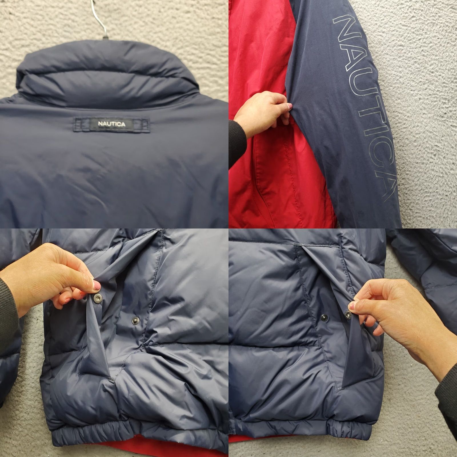 Nautica Nautica Jacket Mens L Reversible Puffer Down Multi Snap Inside Full Zip Size US L / EU 52-54 / 3 - 8 Thumbnail