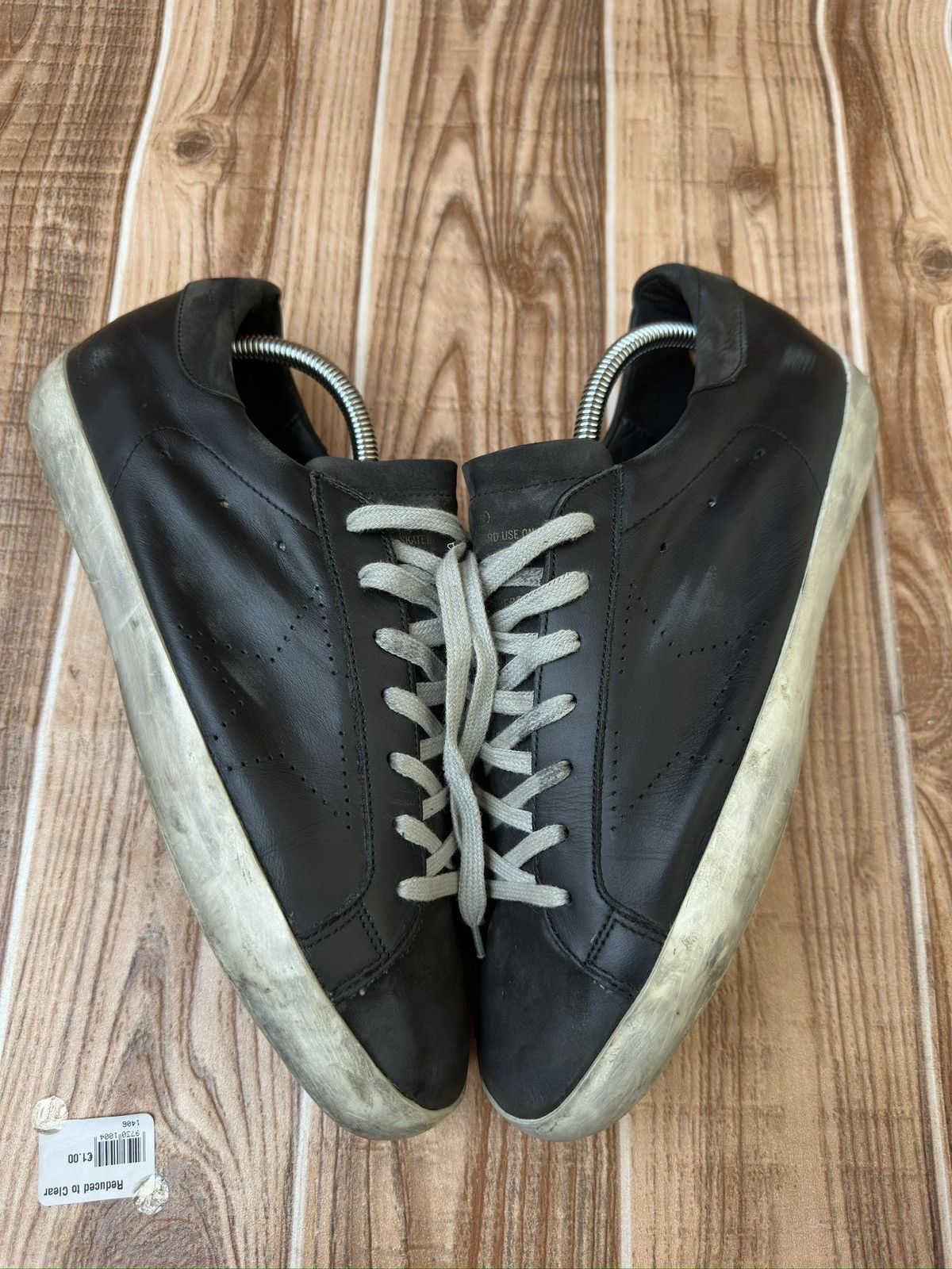 Golden Goose Golden Goose Superstar Black Leather Suede Lowtop Sneaks Size US 9 / EU 42 - 6 Thumbnail