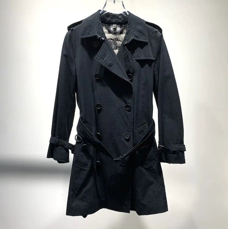 Burberry Burberry Black Cotton Women's Trench Coat Size XXL / US 16-18 / IT 52-54 - 1 Thumbnail