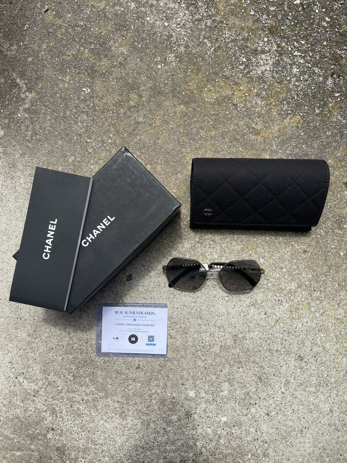 Chanel Bnib Chanel Square Sunglasses CH4281QH braided leather pearl Size ONE SIZE - 4 Thumbnail