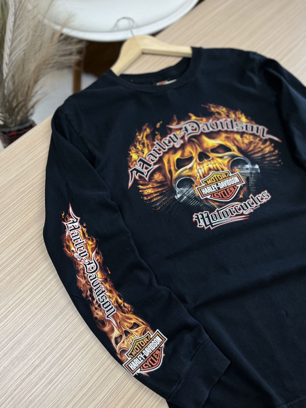 Harley Davidson × Vintage Harley davidson longsleeve shirt flame Size US M / EU 48-50 / 2 - 4 Thumbnail