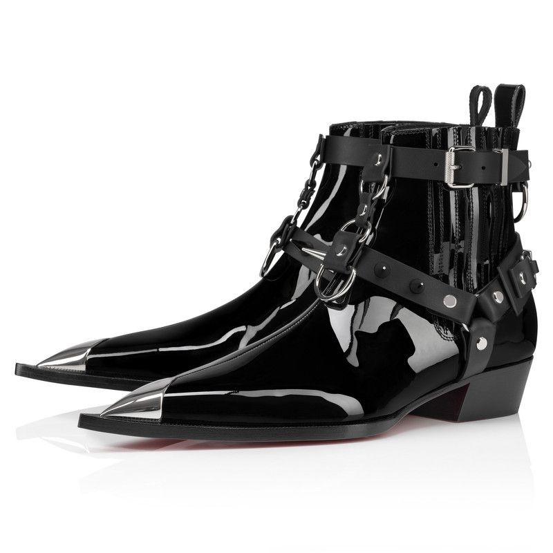 Christian Louboutin os11x0526 Cheliviss Ankle Boots in Black Size US 8 / EU 41 - 2 Thumbnail