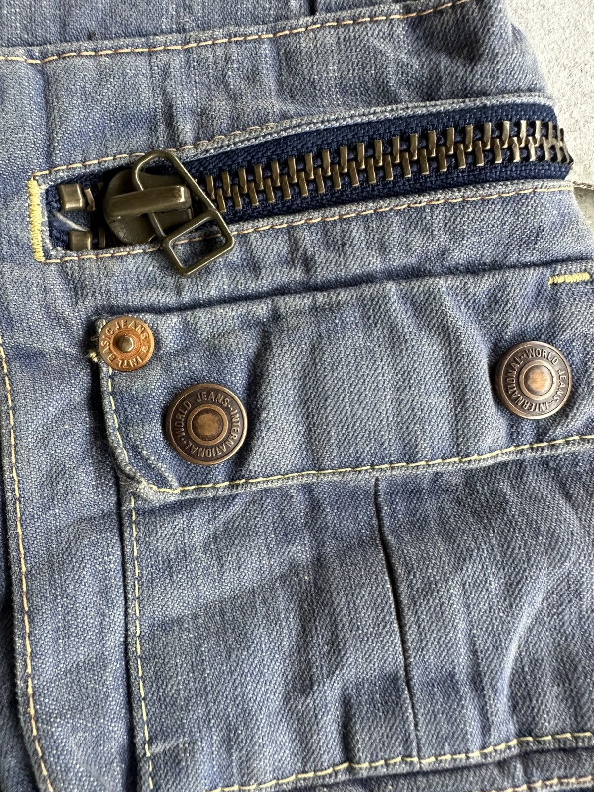 Japanese Brand SEND OFFERS 🩸 LUCY Jeans Big Pocket Denim RARE Ankle Pants Size US 30 / EU 46 - 9 Thumbnail
