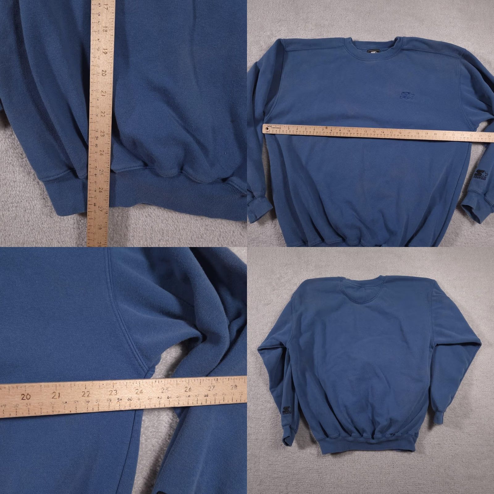 Starter VINTAGE Starter Sweatshirt Mens Large Blue Crewneck Pullover Embroidered Tonal Logo Size US L / EU 52-54 / 3 - 10 Thumbnail