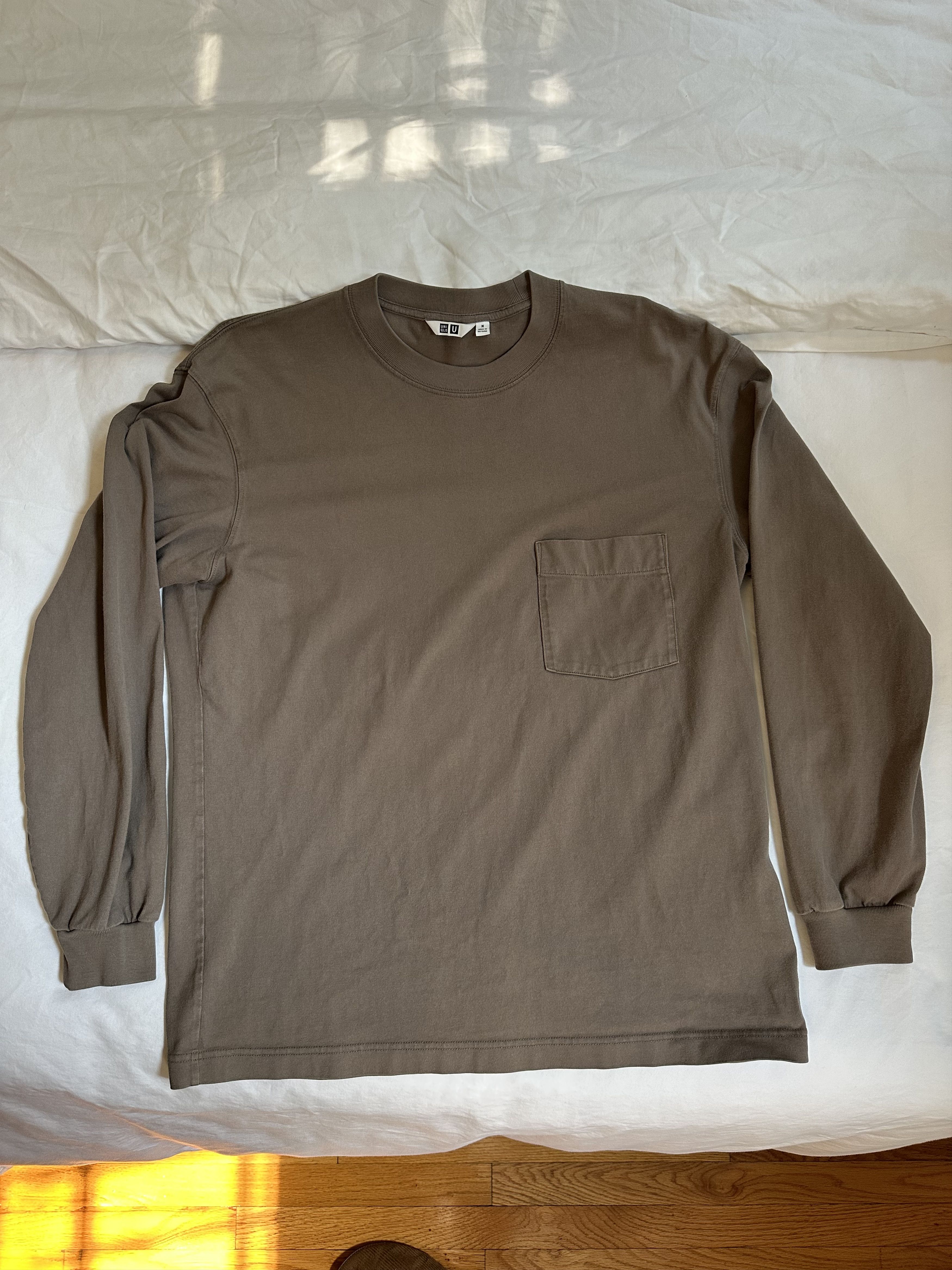 Uniqlo Long sleeve cotton pocket green t-shirt Size US M / EU 48-50 / 2 - 1 Thumbnail