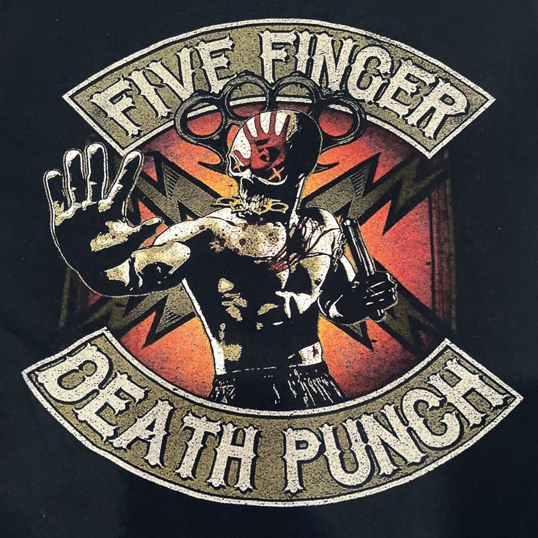 Vintage Five Finger Death Punch T-Shirt Men’s Medium Black Short Sleeve Crew Neck Logo 2019 Tour Rock Punk Metal Band Size US M / EU 48-50 / 2 - 2 Thumbnail