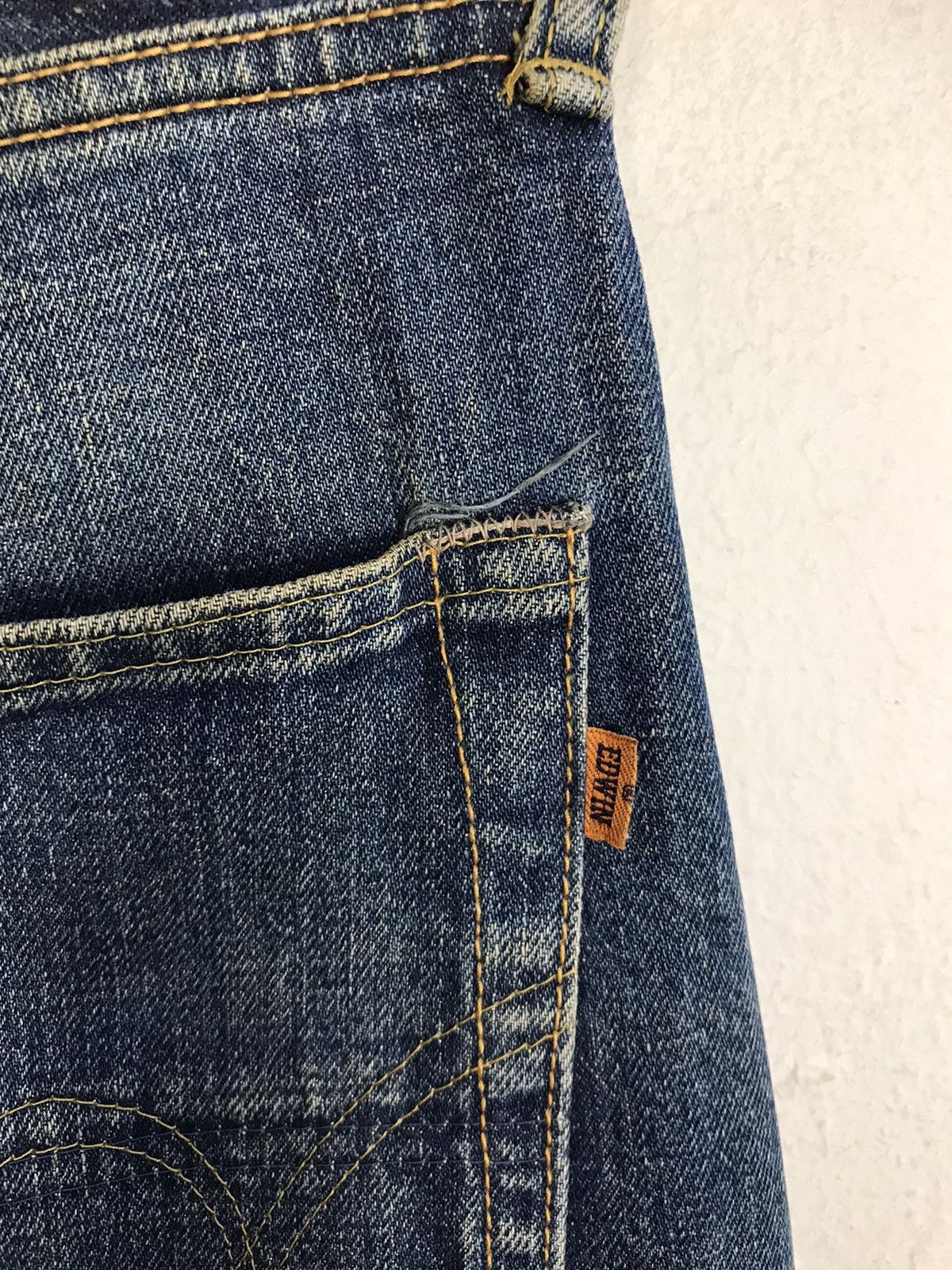 Edwin × Vintage Vintage Edwin 505 Selvedge Distressed Denim Jeans Size US 30 / EU 46 - 14 Thumbnail