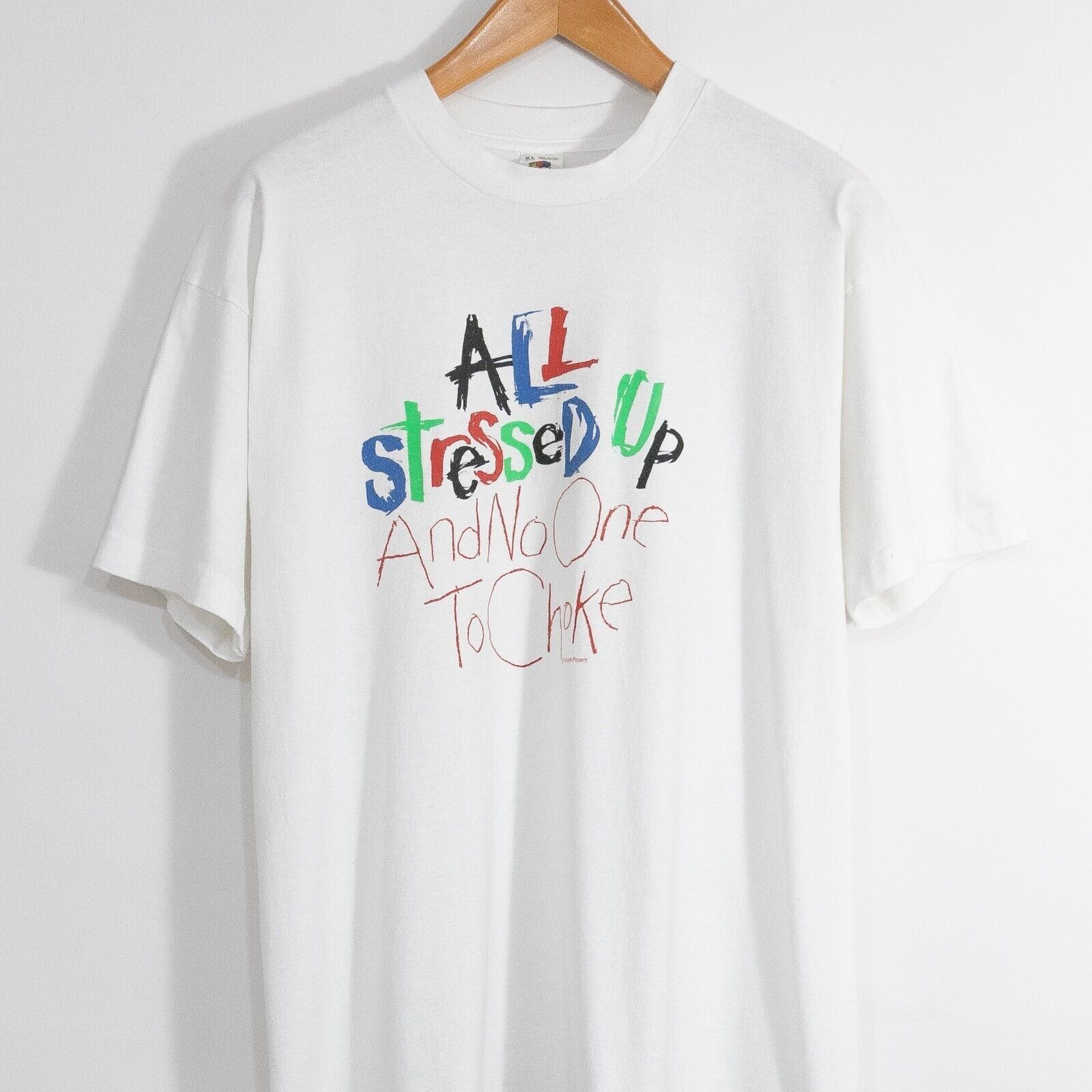 Vintage Vintage 90s All Stressed Up T Shirt XL - Funny Humor Edgy Size US XL / EU 56 / 4 - 2 Thumbnail
