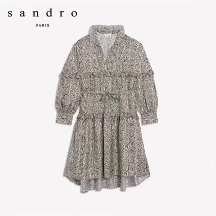 Sandro Sandro Genuine Mulberry Silk Loose-fit Dress K31 Size XXS / US 00 / IT 34 - 6 Thumbnail