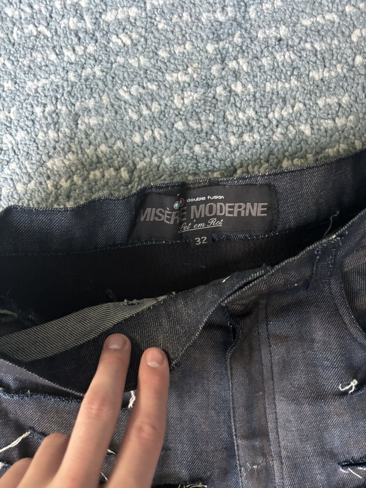 Other MISERE MODERN wide leg moto style flaired baggy jeans Size US 34 / EU 50 - 5 Thumbnail