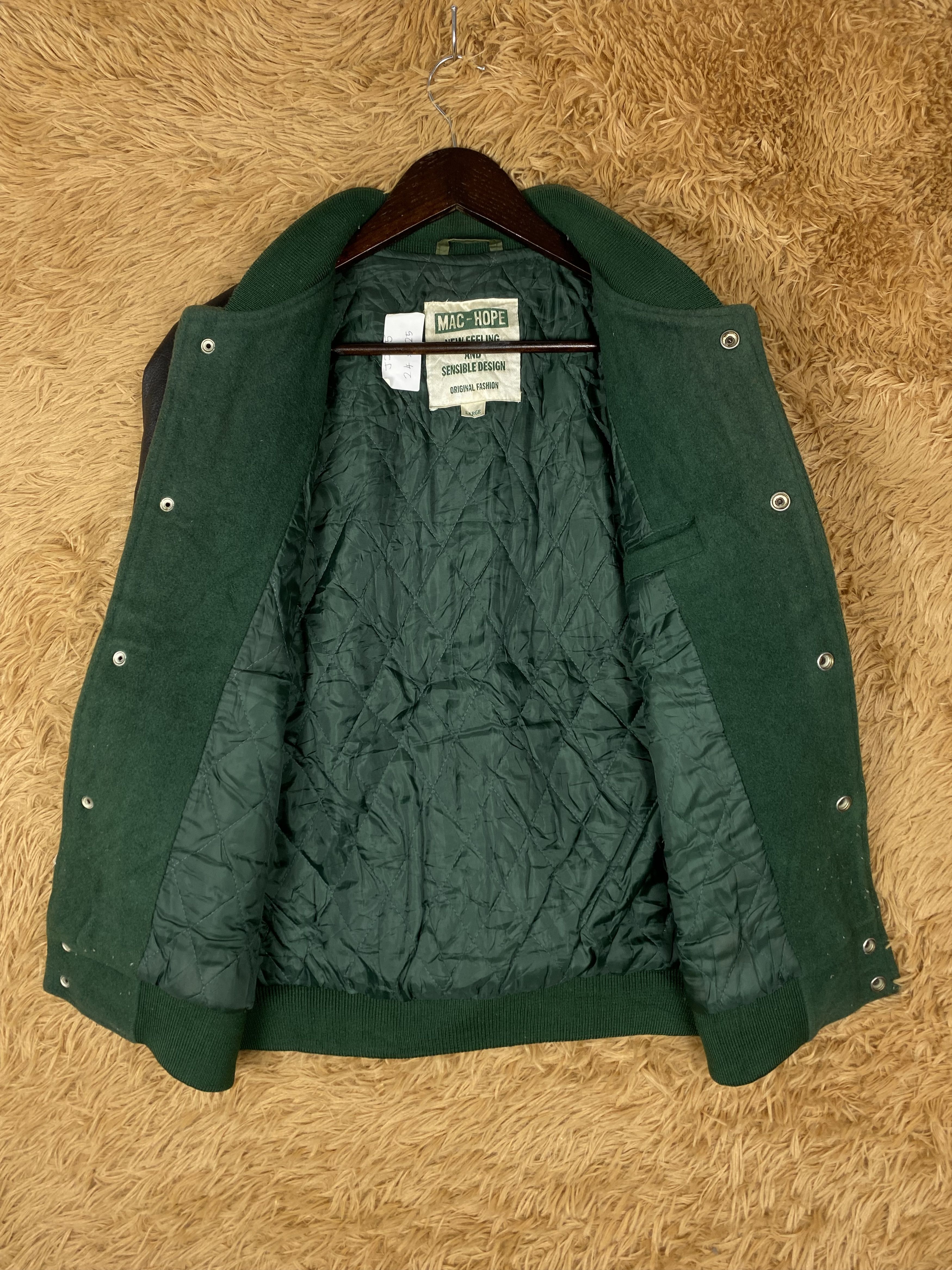 Japanese Brand Vintage Mac Hope Leather Sleeve Varsity Jacket DJ0205 Size US L / EU 52-54 / 3 - 7 Thumbnail