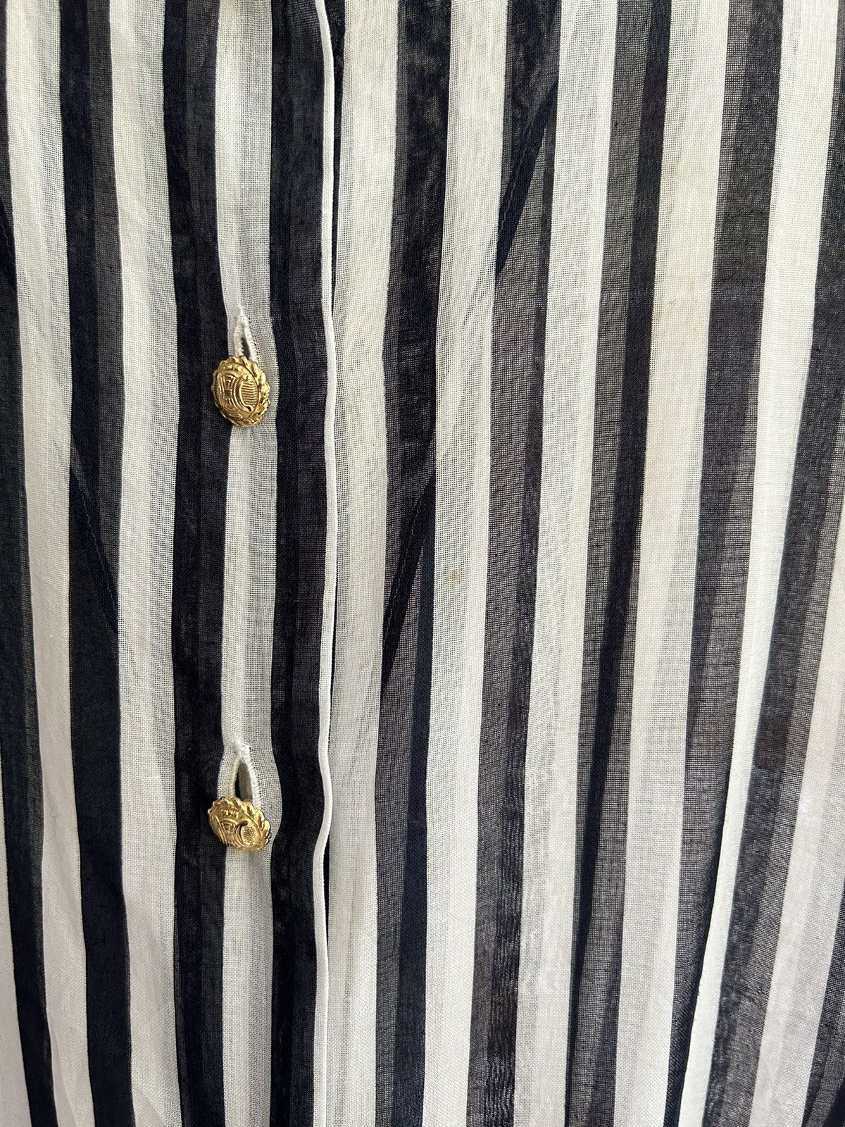 Celine Celine Gold Button Stripe Long Sleeve Size S / US 4 / IT 40 - 11 Thumbnail