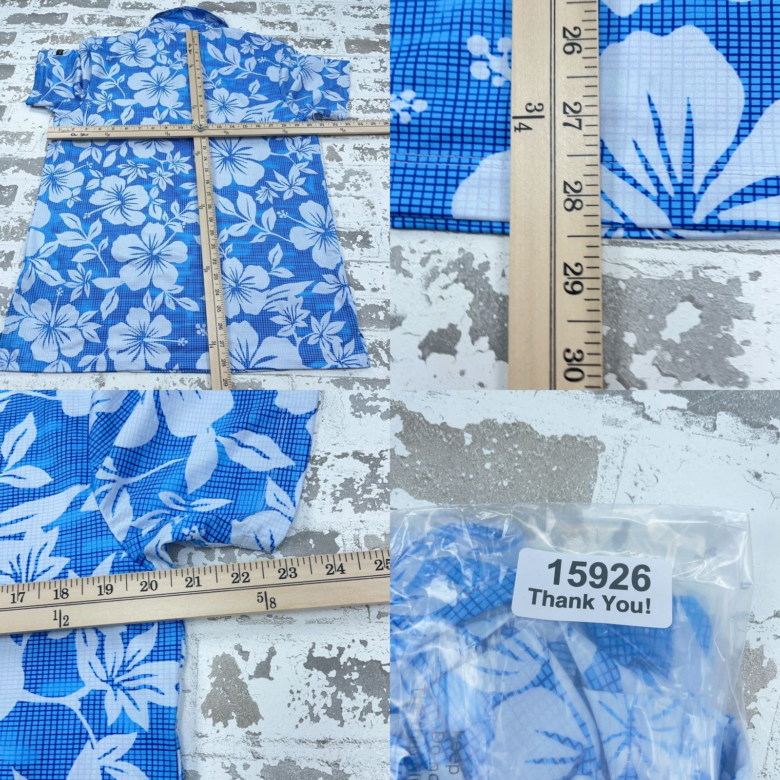 Vintage Yatta Golf Polo Shirt Men Medium Blue Floral Print Performance Wicking Dry Size US M / EU 48-50 / 2 - 9 Thumbnail