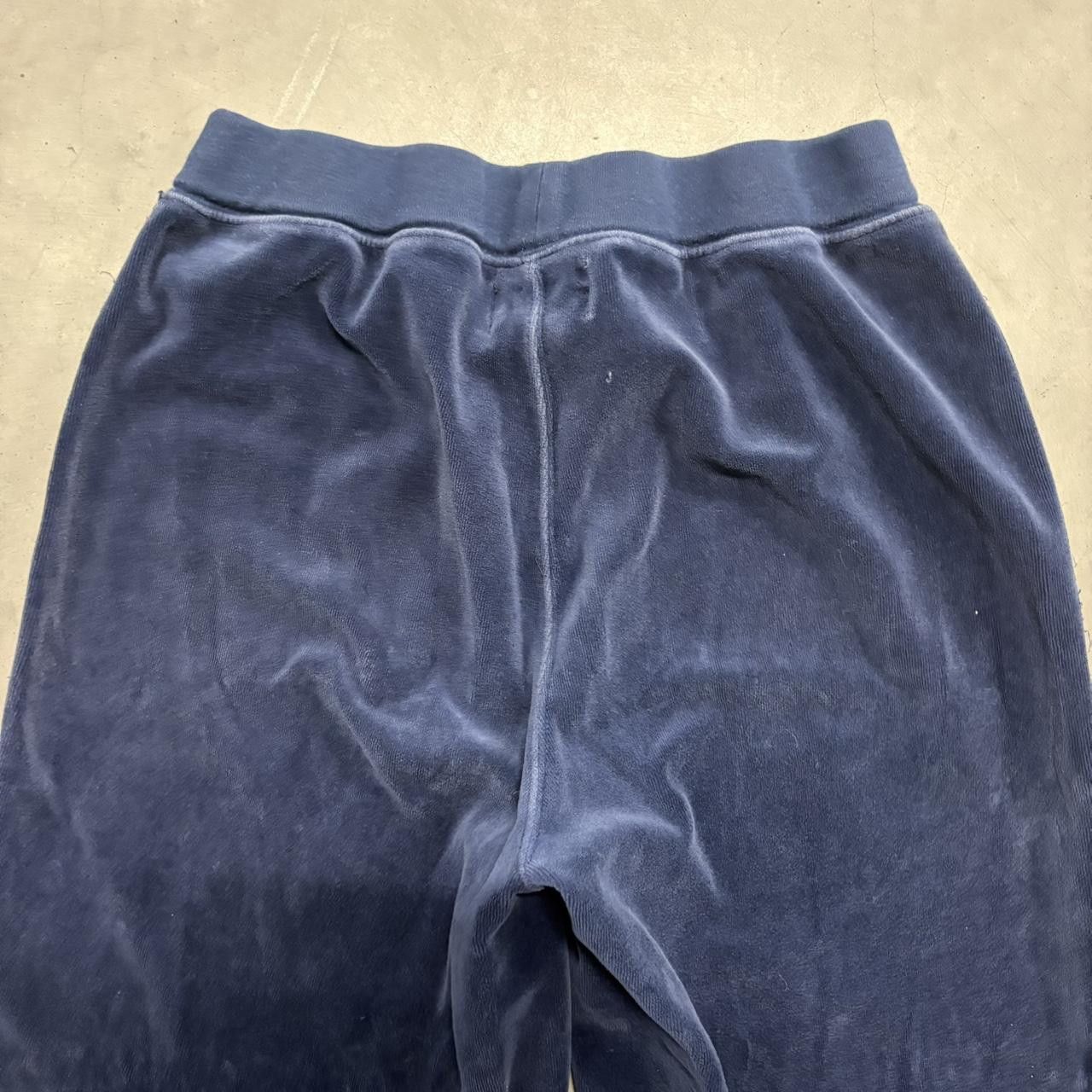 Vintage Crazy Vintage Y2K/2000s Baggy Velvet Velour Striped Blue Sweatpants! Size US 30 / EU 46 - 5 Thumbnail