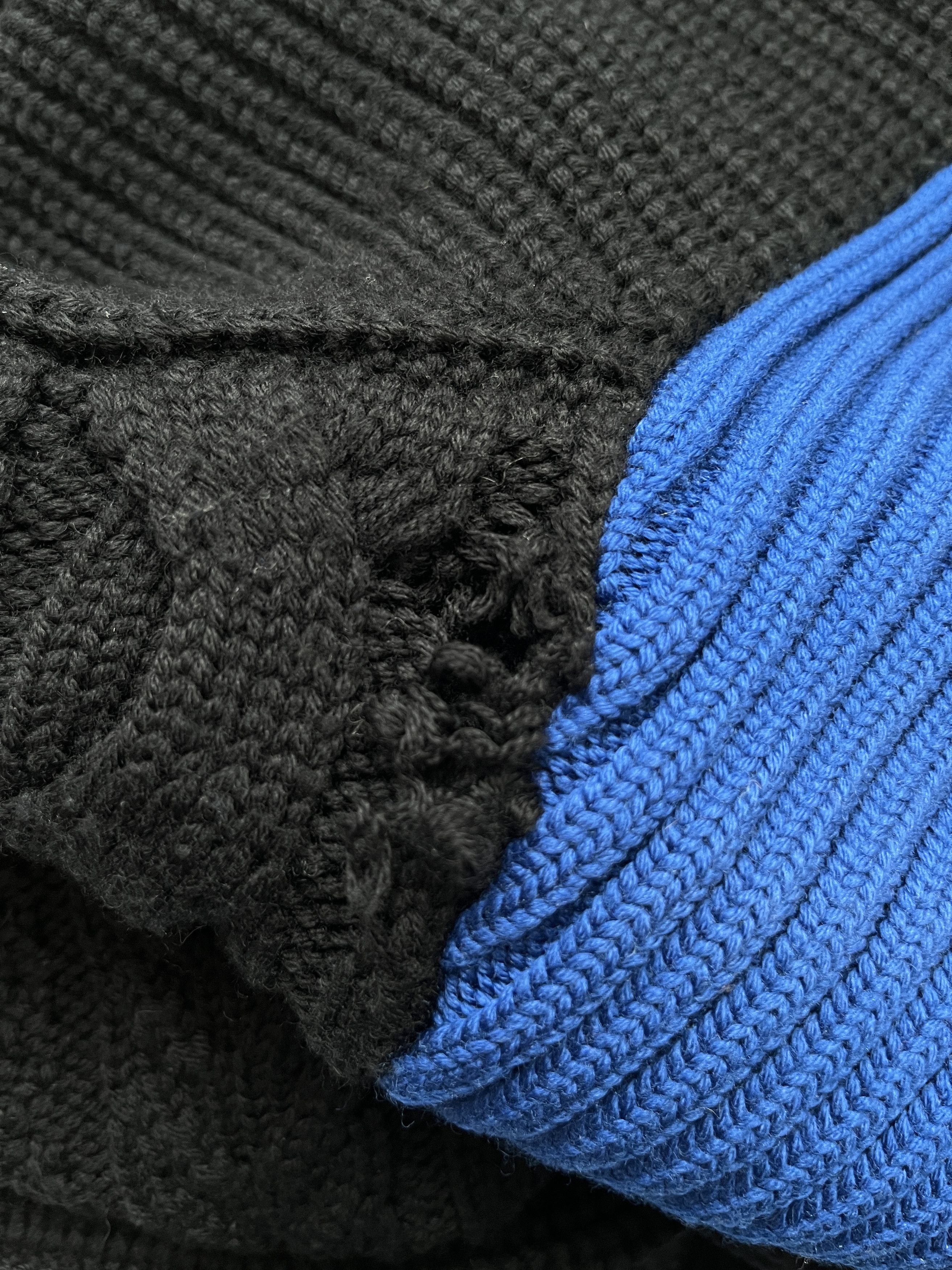 Jil Sander ⚡️QUICK SALE⚡️2014 Jil Sander Black/Blue Cable Knit Sweater Size US M / EU 48-50 / 2 - 6 Thumbnail