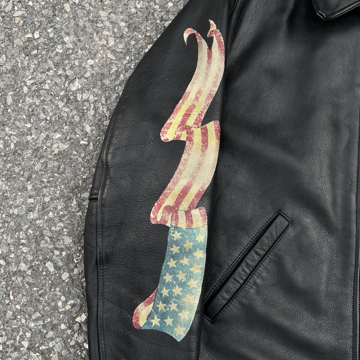 Harley Davidson × Leather Harley-Davidson USA Flag Leather Jacket Size US L / EU 52-54 / 3 - 4 Thumbnail