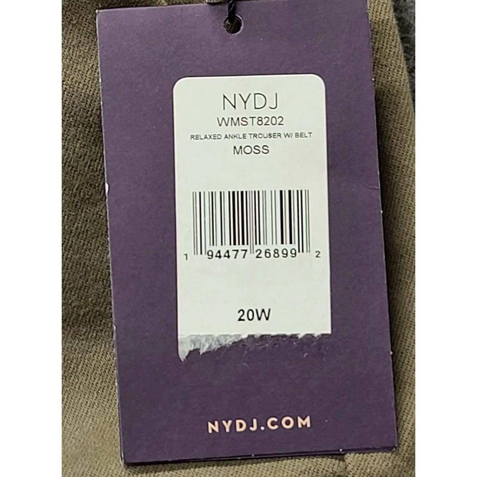 NYDJ VINTAGE NYDJ Pants Womens 20W 40x28 Relaxed Fit Ankle Cut Trouser Lift Tuck Belted Size 42" / US 20 - 2 Thumbnail