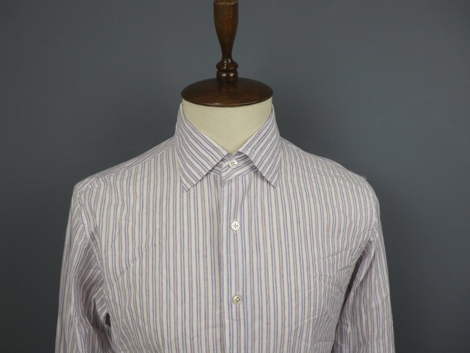 Emmett Emmett Multi Striped Cotton Collared Button-Up Shirt Size L Size US L / EU 52-54 / 3 - 11 Thumbnail