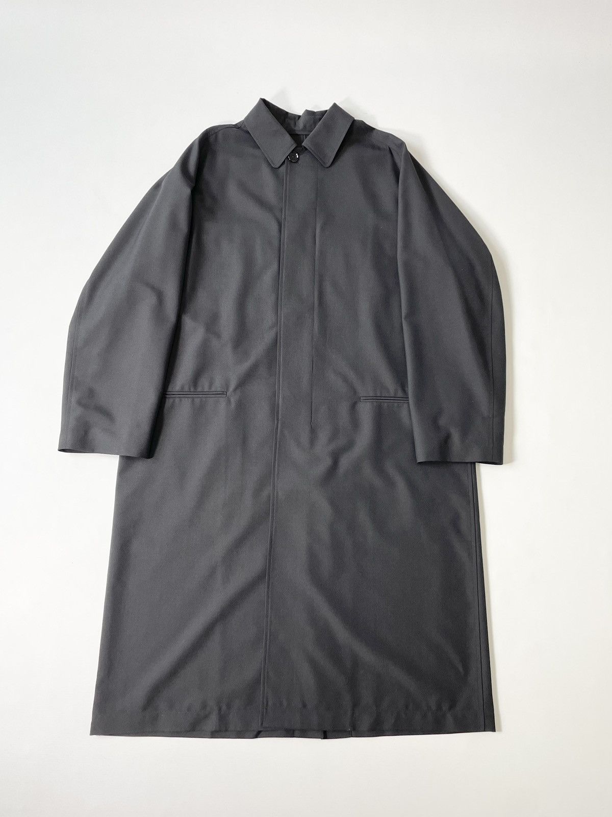 Pre-owned Lemaire ‘marine Melange' Wool Overcoat In Gray