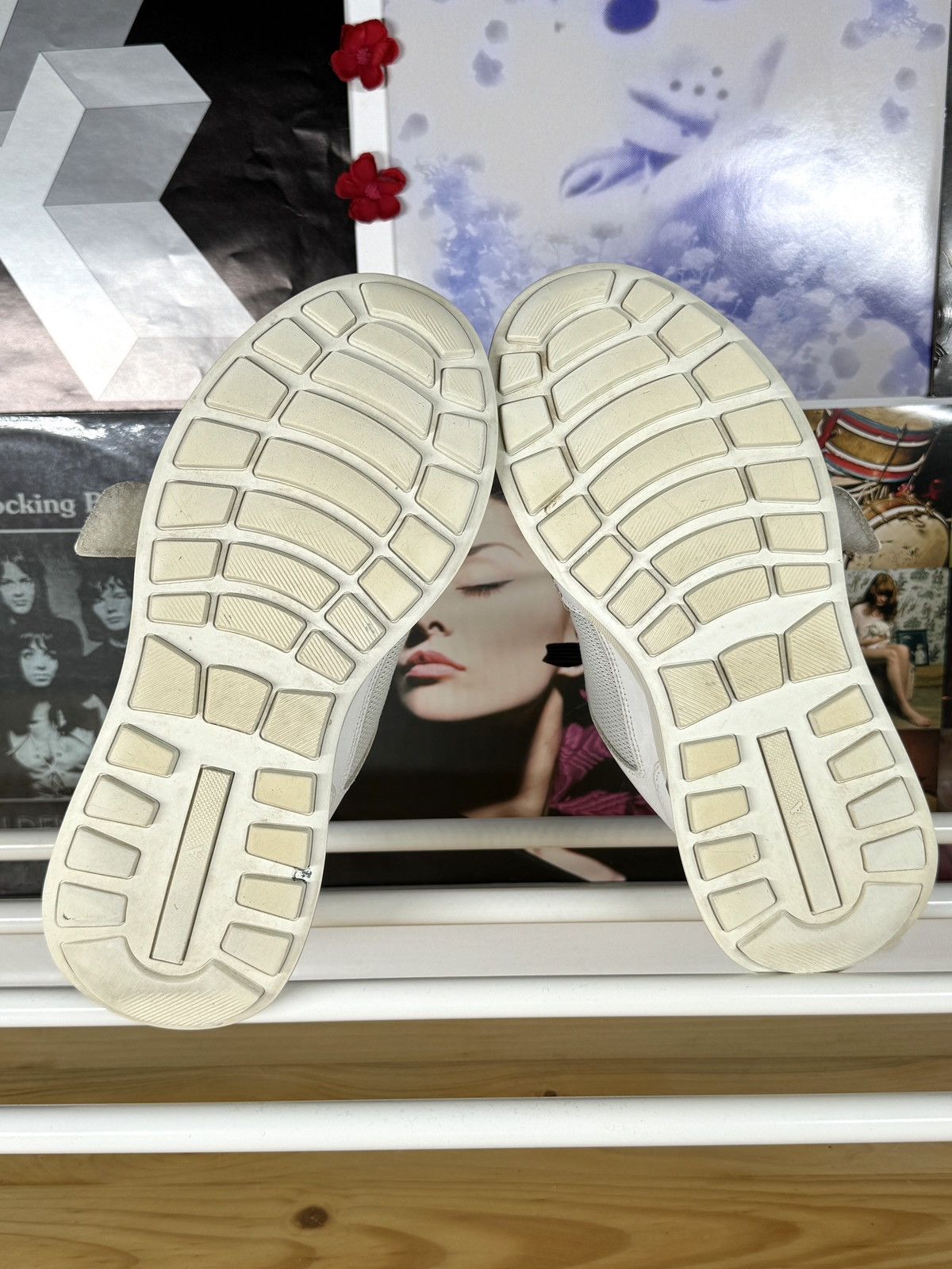 Prada Mechano Silver White Leather Strap Sneakers Size US 8.5 / EU 41-42 - 7 Thumbnail