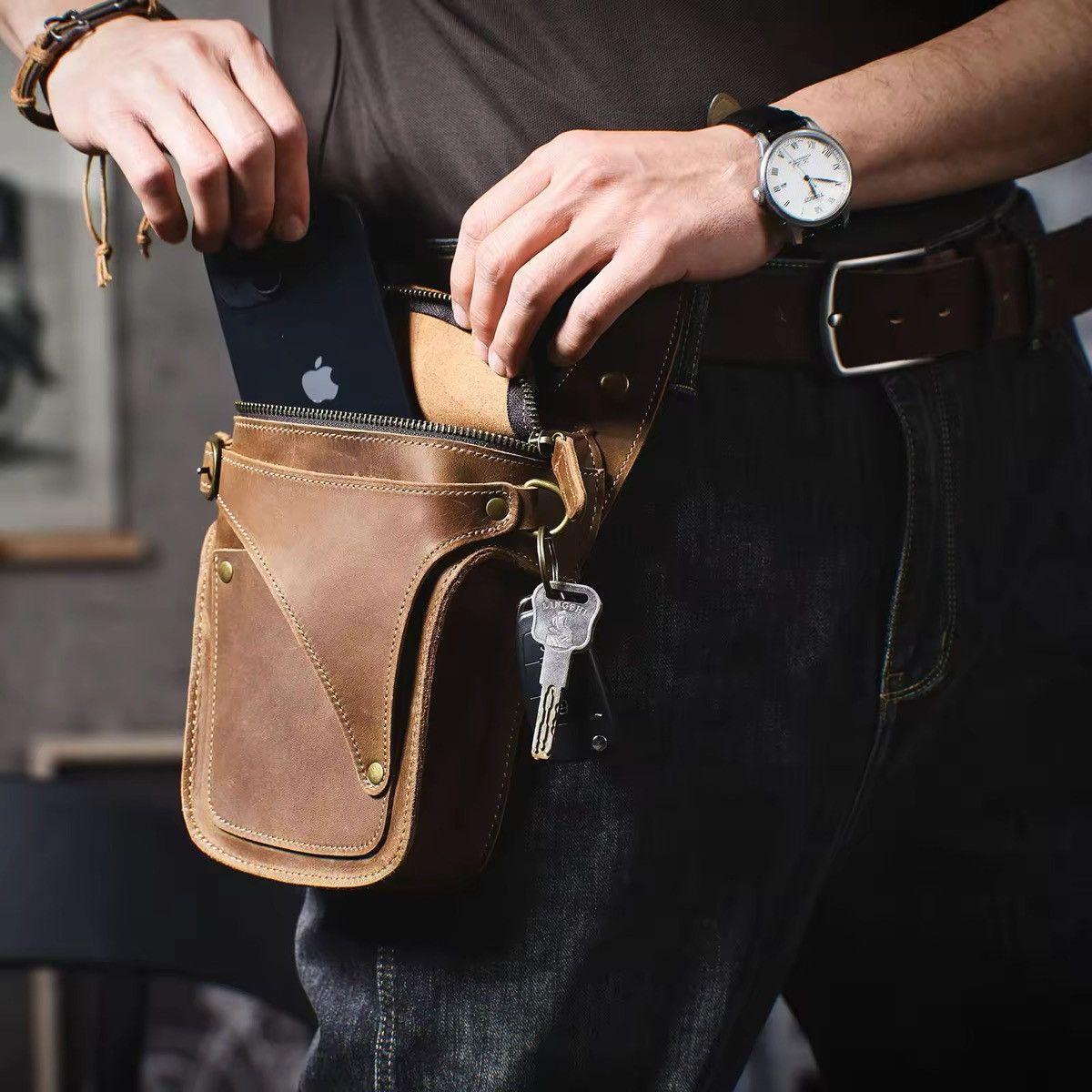 Leather Genuine Leather Clutch Bag Size ONE SIZE - 2 Thumbnail