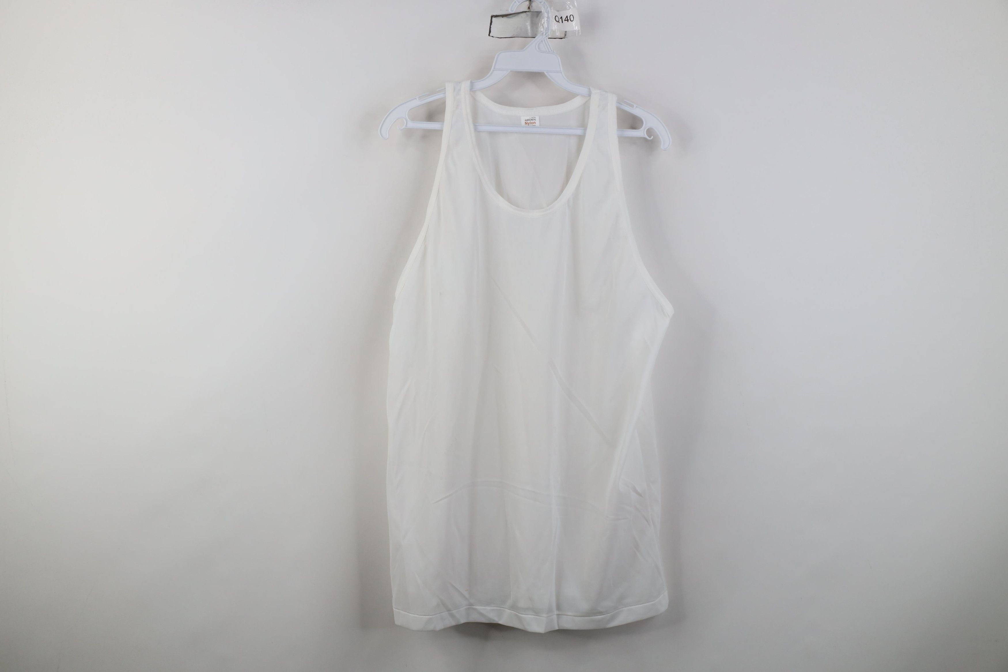 Vintage Vintage 60s 70s Streetwear Nylon Tank Top T-Shirt White USA Size US L / EU 52-54 / 3 - 1 Thumbnail