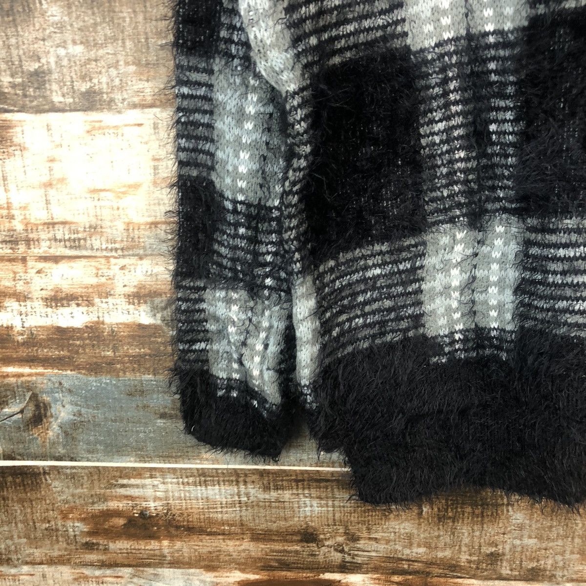 Homespun Knitwear × Japanese Brand DL Azul Black mohair shaggy fur Knitwear #C348 Size US M / EU 48-50 / 2 - 7 Thumbnail