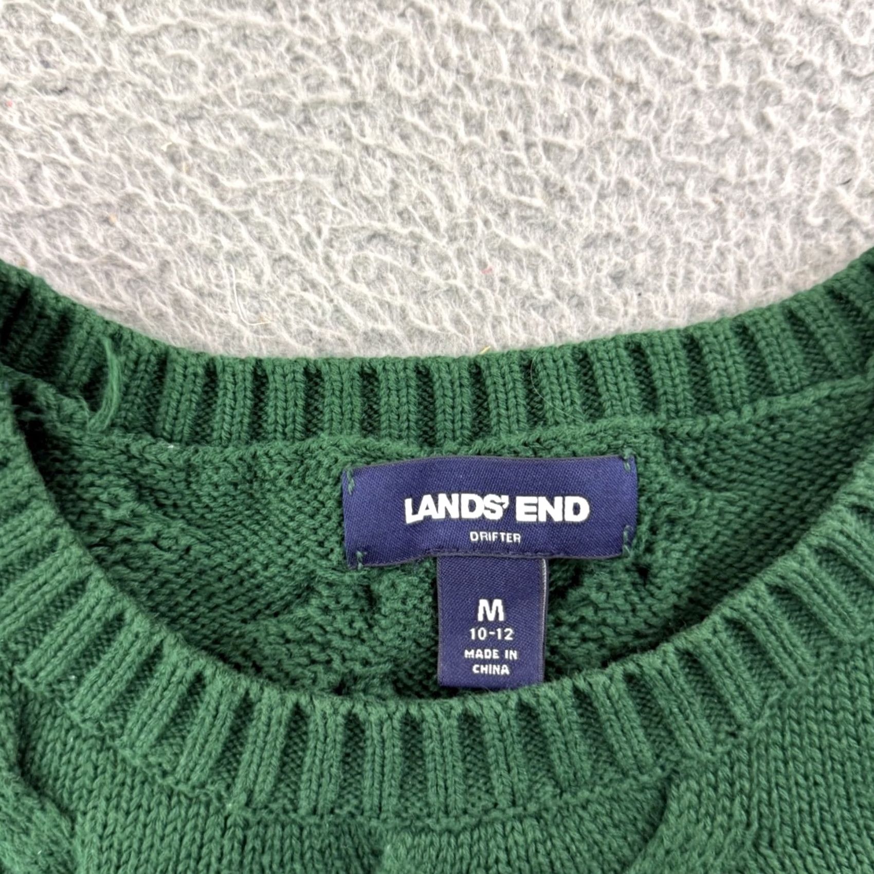 Lands' End Lands' End Drifter Sweater Woman's Medium Green Long Sleeve Cable Knit Preppy Pullover Blacklisted? (No) Size M / US 6-8 / IT 42-44 - 6 Thumbnail