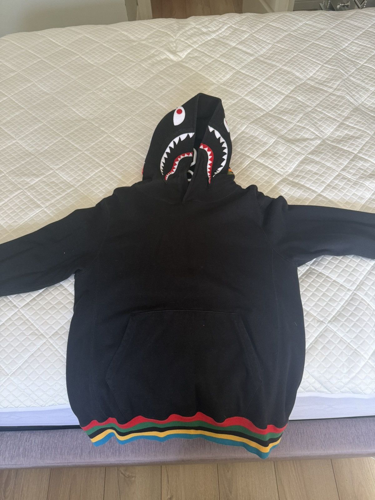 Bape World Gone Mad Black Bape Hoodie with Multi Colour Trim Size US M / EU 48-50 / 2 - 1 Thumbnail