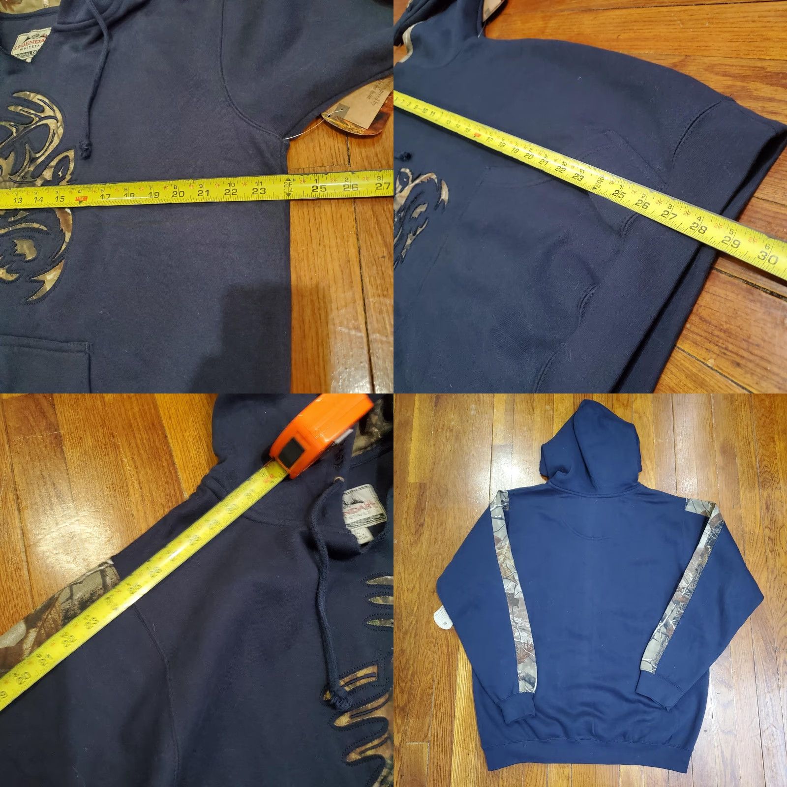 Vintage Legendary Whitetails Hoodie Sweatshirt Mens L Black Realtree Camo Deer Logo Size US L / EU 52-54 / 3 - 8 Thumbnail
