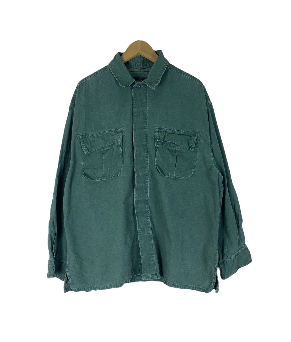 Route 66 × Vintage Vintage Style Route 66 Double Pocket Long Sleeve Shirt Size US L / EU 52-54 / 3 - 1 Thumbnail