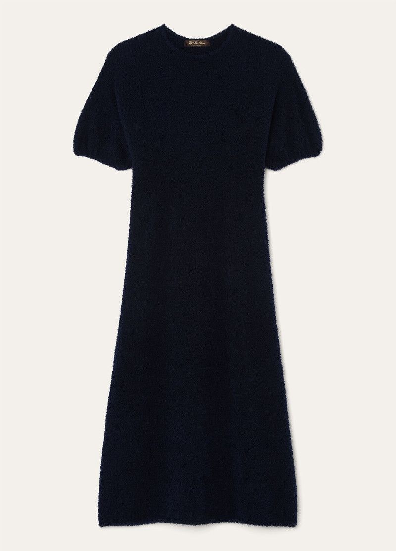Loro Piana o1srvl11e0526 FAO9740 Pella Midi Dress in Navy Blue Size M / US 6-8 / IT 42-44 - 1 Thumbnail