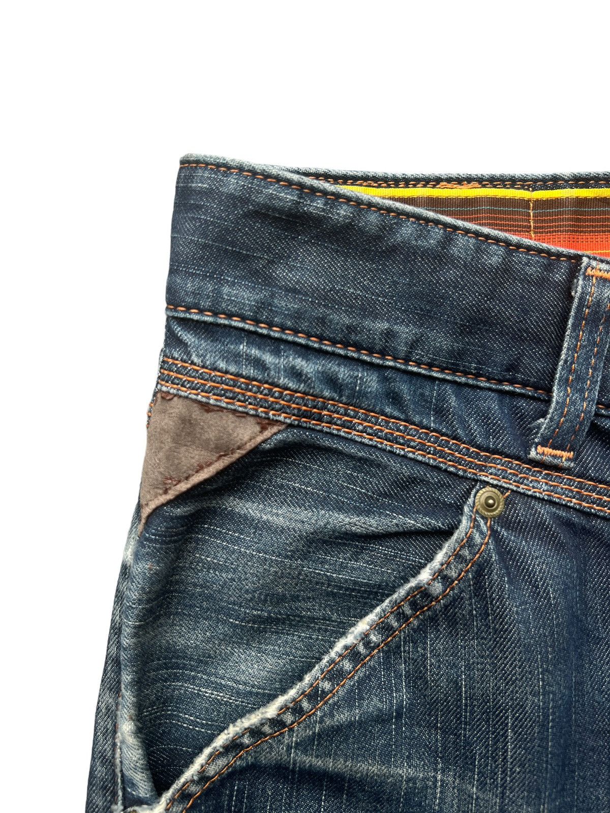 Vintage Edwin Distressed Rusty Straight Denim Jeans 33x33