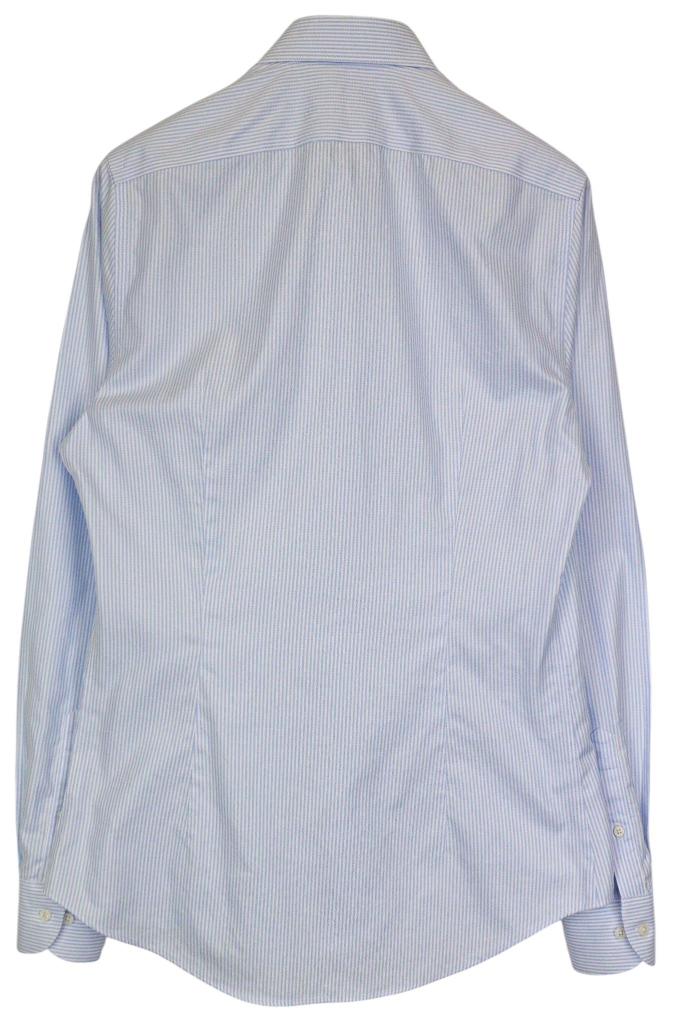 Suitsupply 39L/15 1/2L Extra Slim Blue Cotton Striped Shirt 79188 Size 40L - 8 Thumbnail