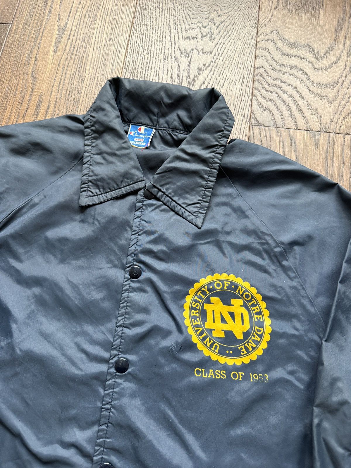 Champion Vintage 80s Notre Dame Champion Windbreaker Coaches Jacket Size US L / EU 52-54 / 3 - 4 Thumbnail