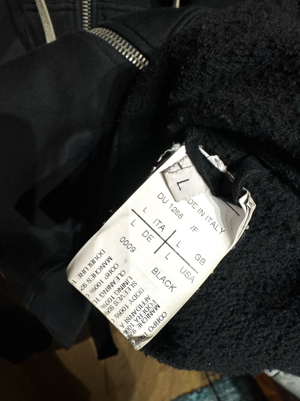Rick Owens Drkshdw RARE $1283 LEATHER LAMBSKIN BLACK MILK BLACK HOODIE SWEATER Size US L / EU 52-54 / 3 - 9 Thumbnail