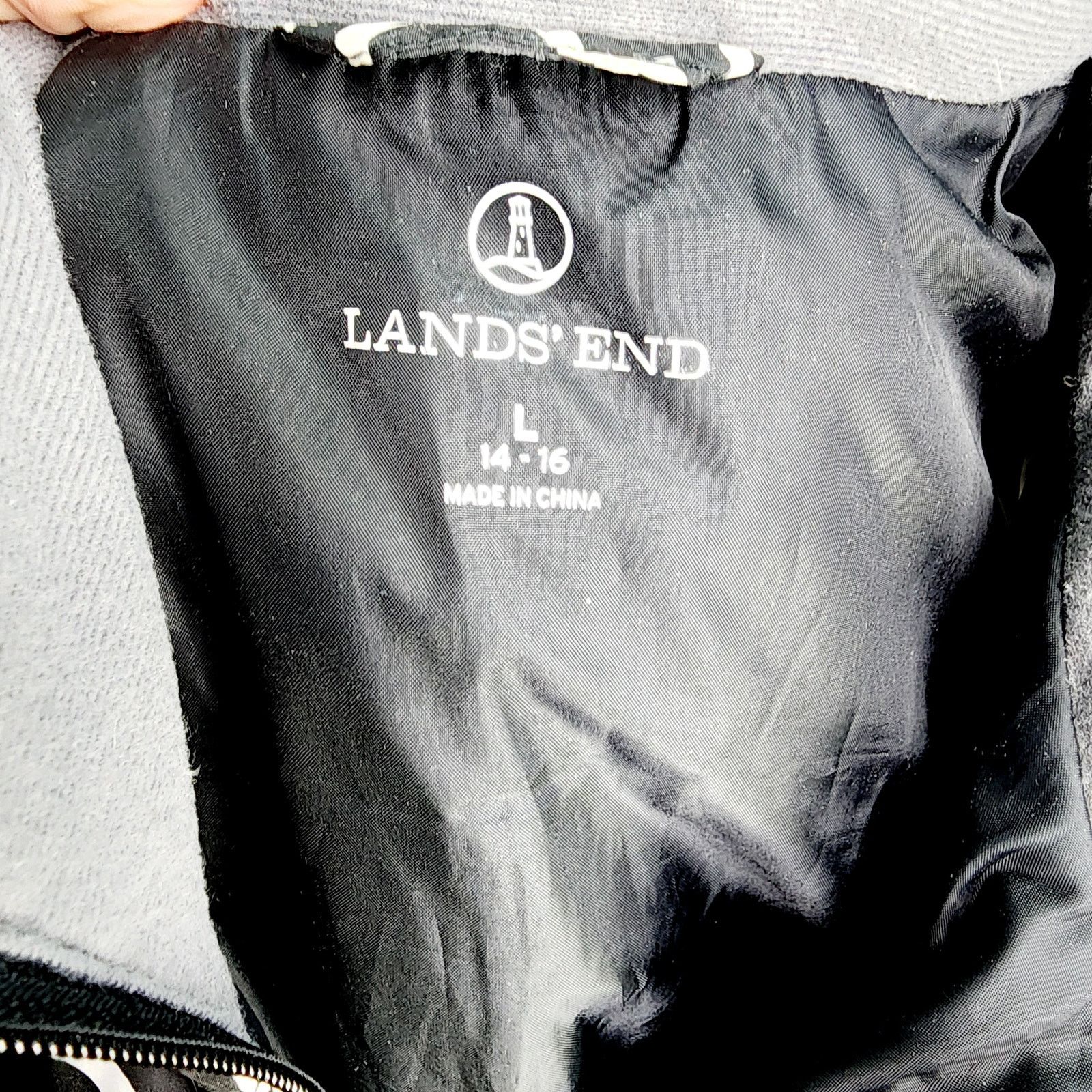 Lands' End Lands End Black & White Down Puffer Vest Zipper Front L Size L / US 10 / IT 46 - 4 Thumbnail