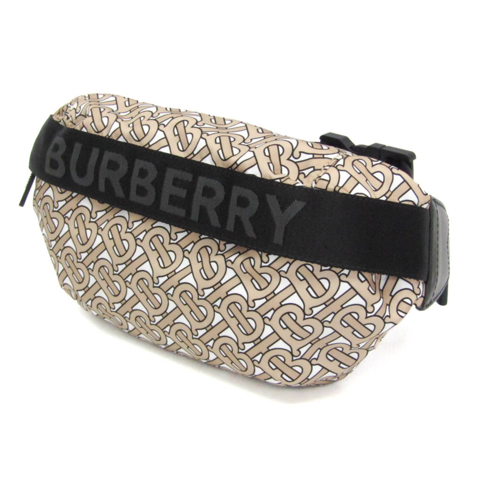 Burberry Burberry TB Monogram 8011616 Men,Women Nylon,Leather Fanny Pack,Sling Bag Beige,Black Size ONE SIZE - 1 Thumbnail
