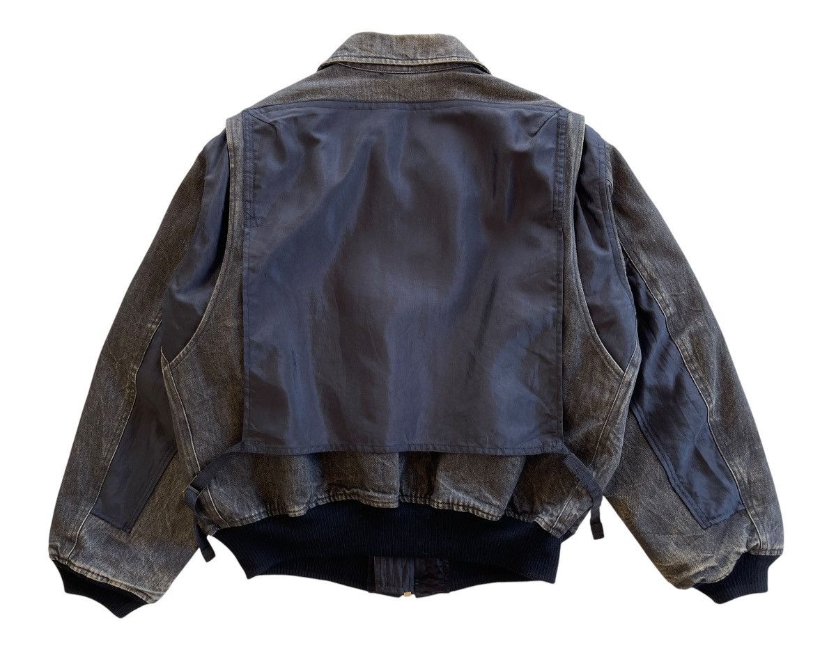 Pink House 1980s Washed Black Denim Bomber Jacket Size US XL / EU 56 / 4 - 2 Thumbnail