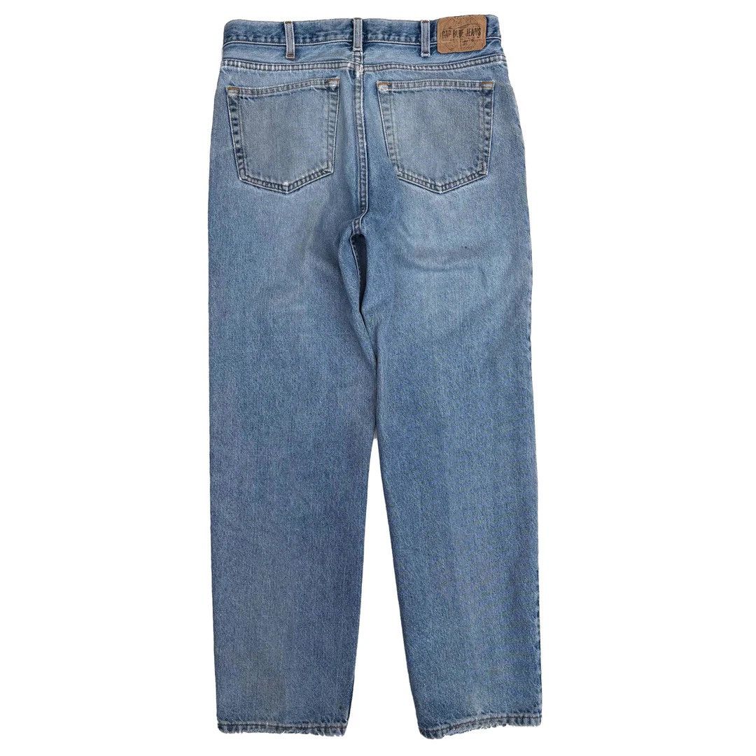 Gap × Vintage Gap 1990 9s Vintage W34 L29 Patched USA Blue Denim Jeans Size US 34 / EU 50 - 2 Thumbnail