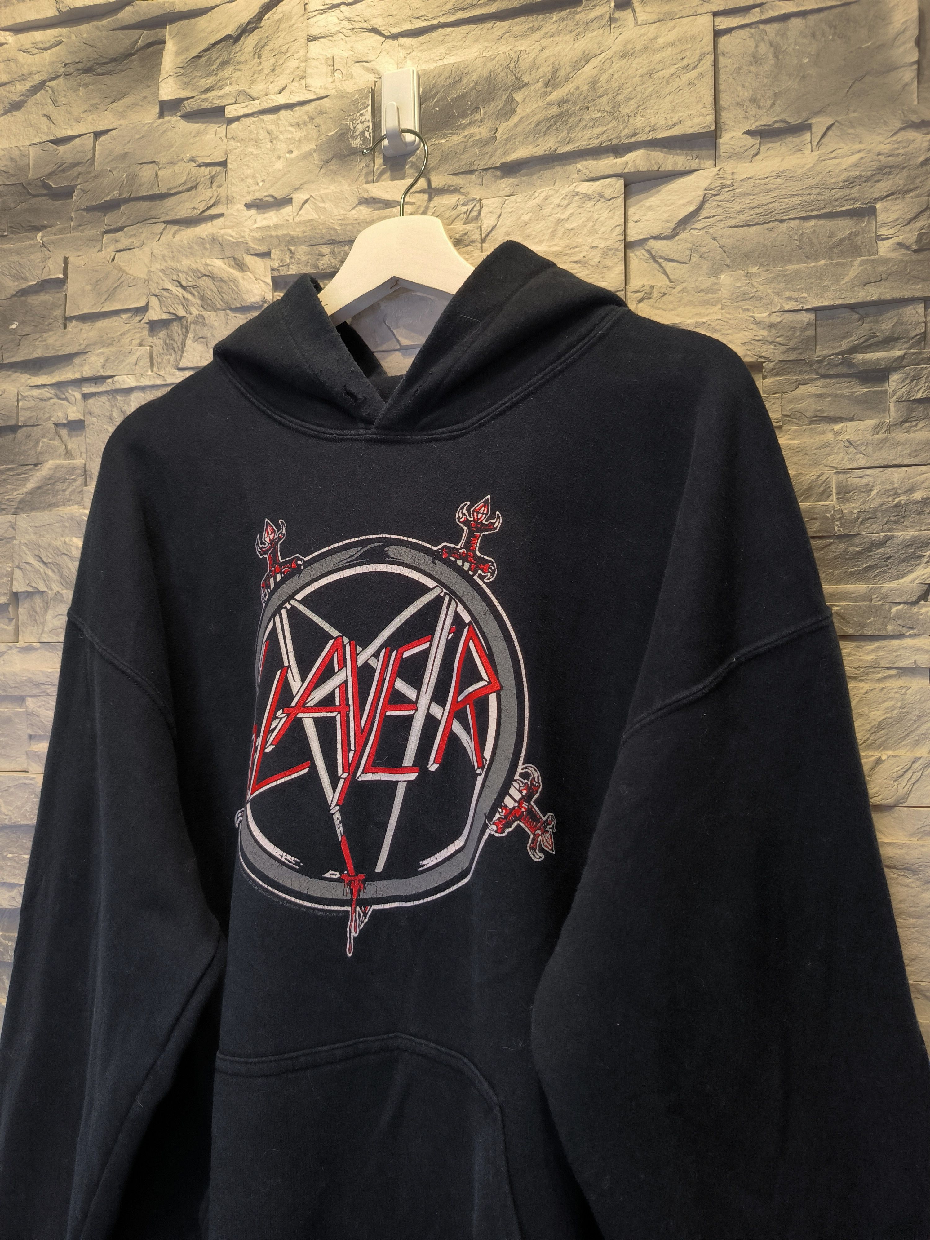 Band Tees × Slayer × Vintage Vintage Slayer Metal Band Hoodie Logo Black Size US M / EU 48-50 / 2 - 3 Thumbnail