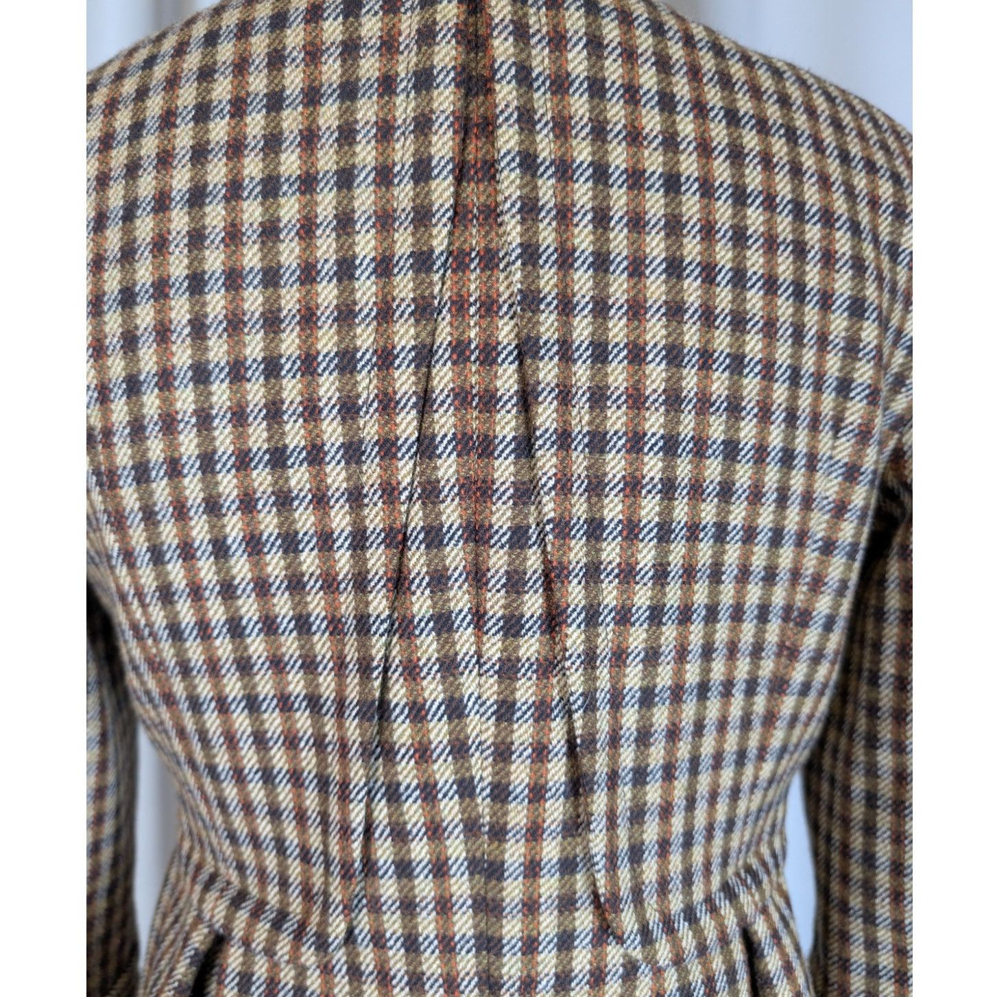 Other Vintage Talbots Wool Plaid Jacket Blazer Petite 4P Brown 90s Size S / US 4 / IT 40 - 14 Thumbnail