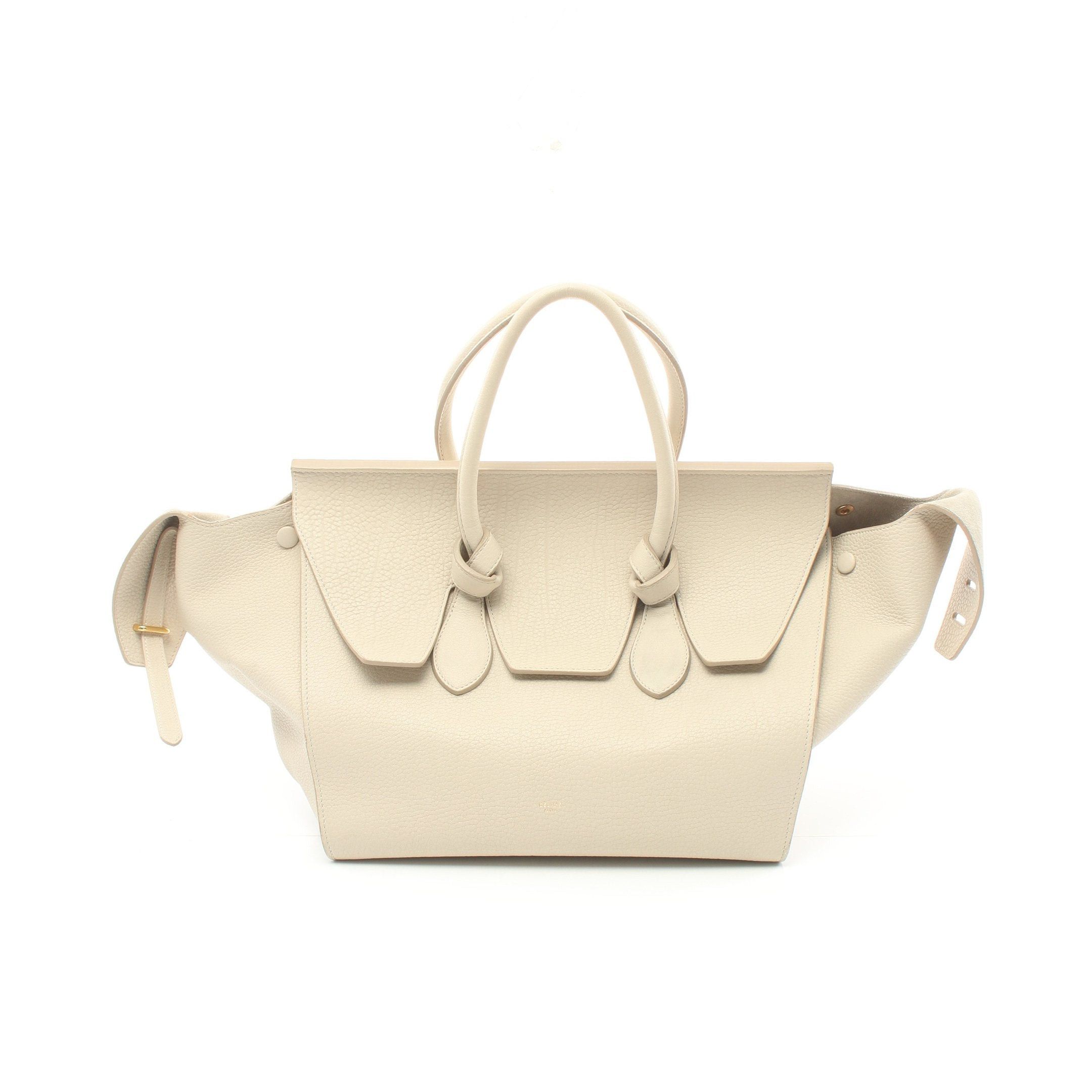 image of Celine Tie Sea Bream Handbag Leather Off White, Women's
