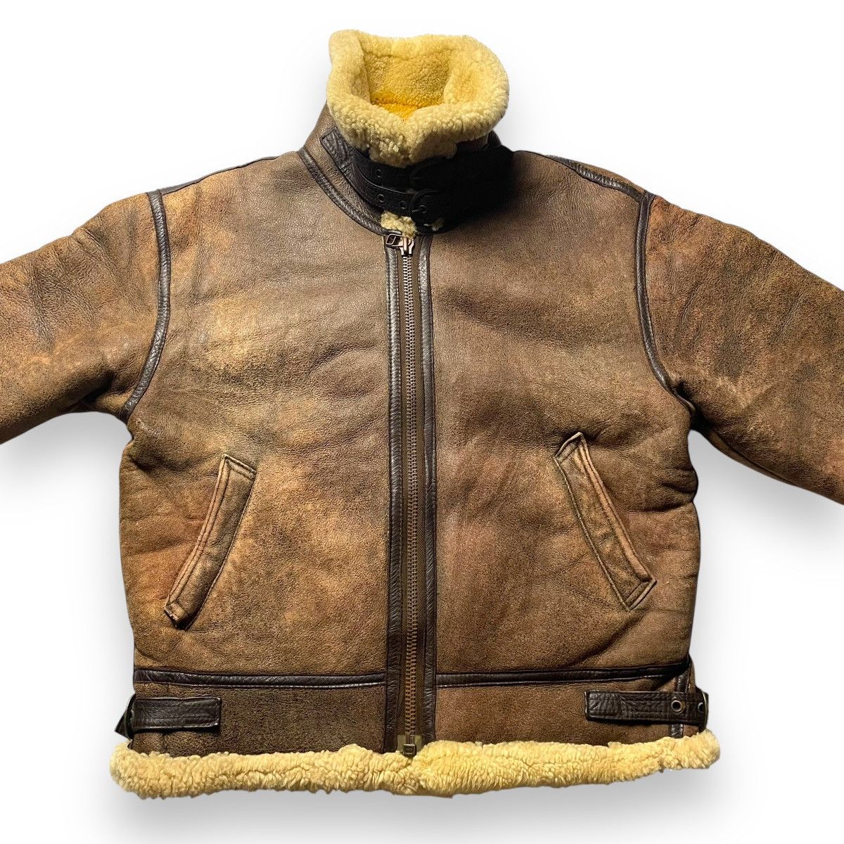 Genuine Leather VINTAGE B3 SHEEPSKIN FLIGHT GLEEMAN MILITARY JACKET Size US M / EU 48-50 / 2 - 5 Thumbnail